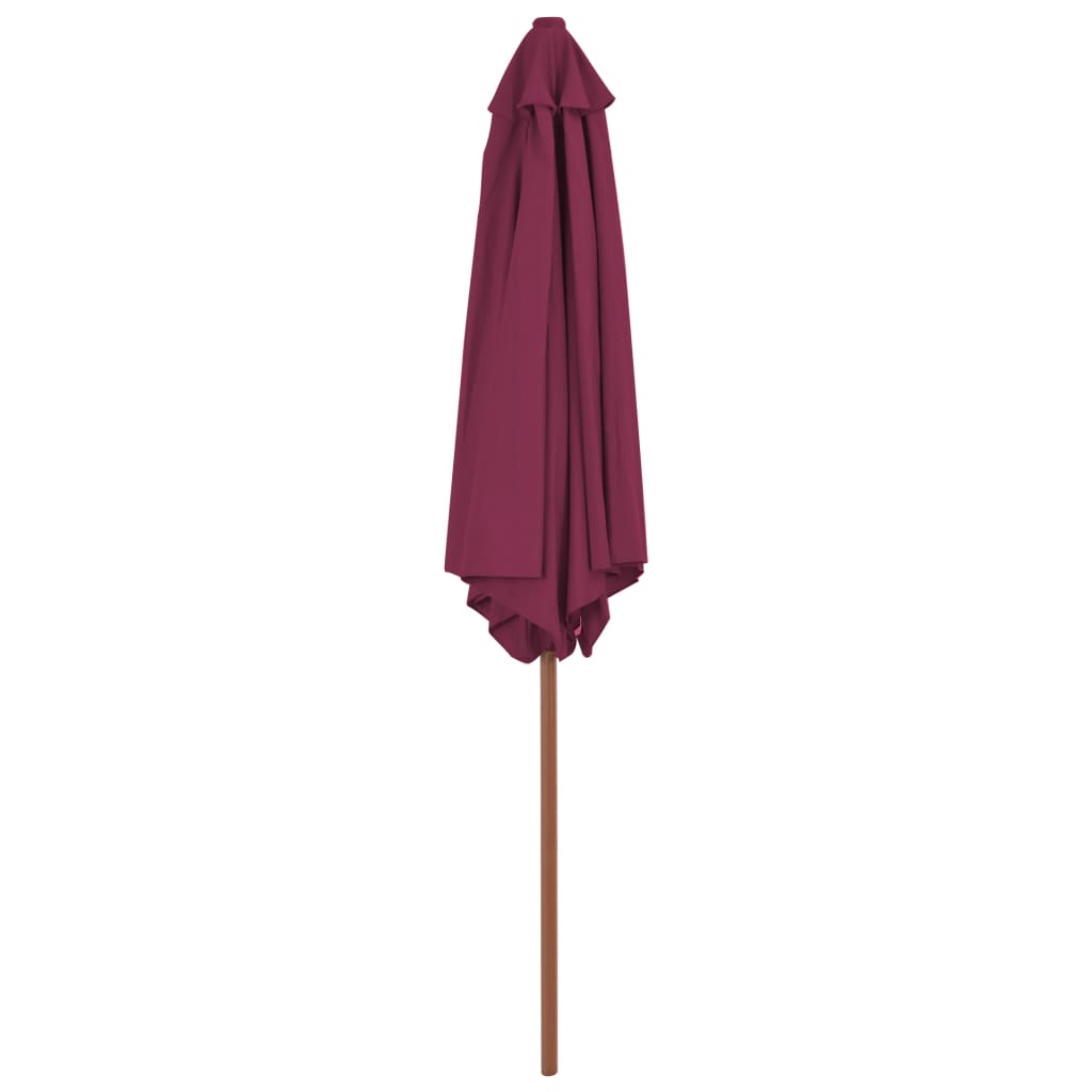 vidaXL Umbrelă de soare de exterior, stâlp lemn, roșu bordo, 270 cm vidaXL Umbrelă de soare de exterior, stâlp lemn, roșu bordo, 270 cm