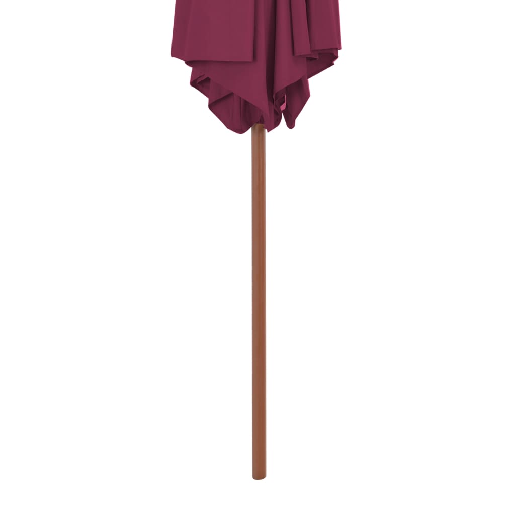vidaXL Umbrelă de soare de exterior, stâlp lemn, roșu bordo, 270 cm vidaXL Umbrelă de soare de exterior, stâlp lemn, roșu bordo, 270 cm