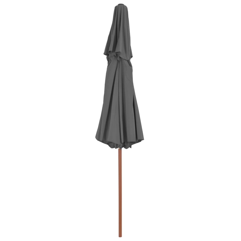 vidaXL Umbrelă de soare dublă, stâlp din lemn, 270 cm, antracit vidaXL Umbrelă de soare dublă, stâlp din lemn, 270 cm, antracit