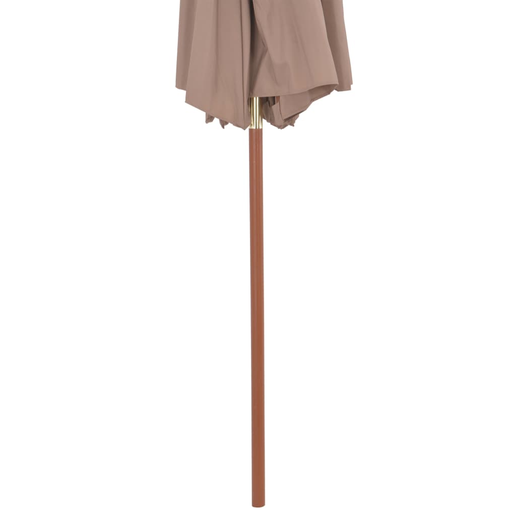 vidaXL Umbrelă de soare dublă, stâlp din lemn, 270 cm, gri taupe