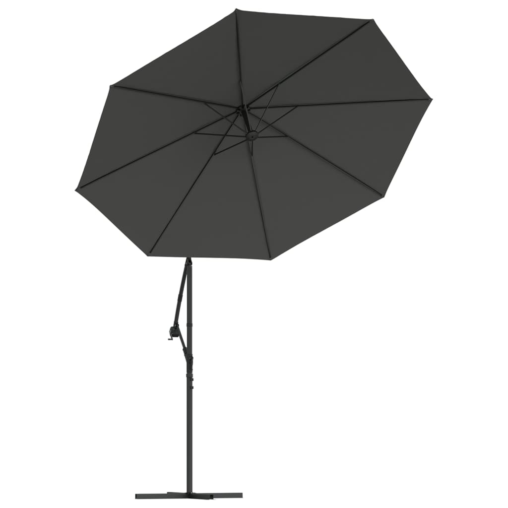 vidaXL Umbrelă suspendată cu LED și stâlp din oțel, antracit, 300 cm vidaXL Umbrelă suspendată cu LED și stâlp din oțel, antracit, 300 cm