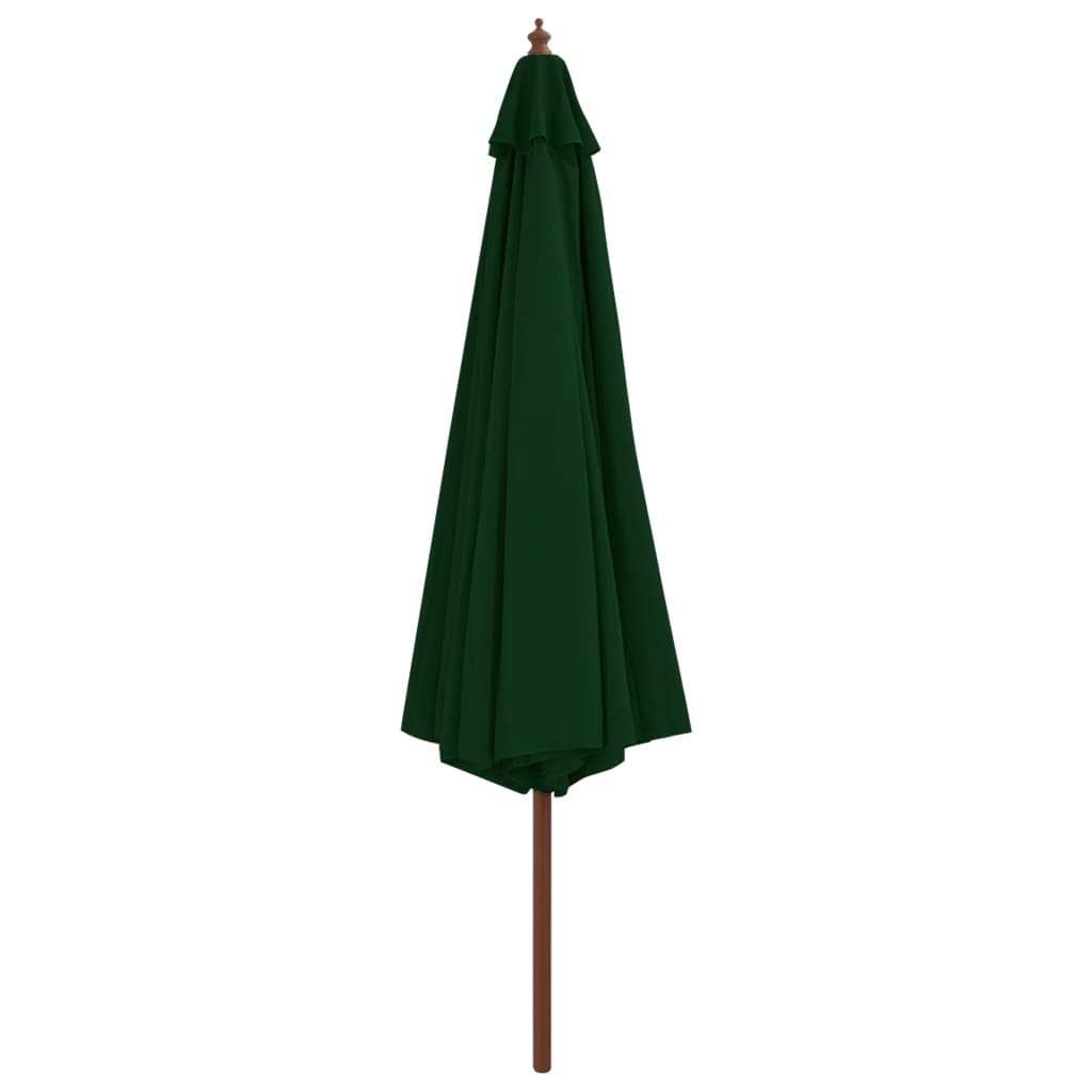 vidaXL Umbrelă de soare de exterior, stâlp din lemn, verde, 350 cm vidaXL Umbrelă de soare de exterior, stâlp din lemn, verde, 350 cm