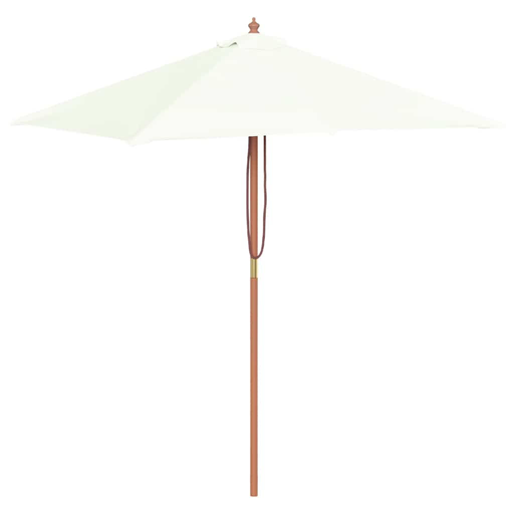 vidaXL Umbrelă de soare, exterior, stâlp lemn, 150x200 cm, nisipiu