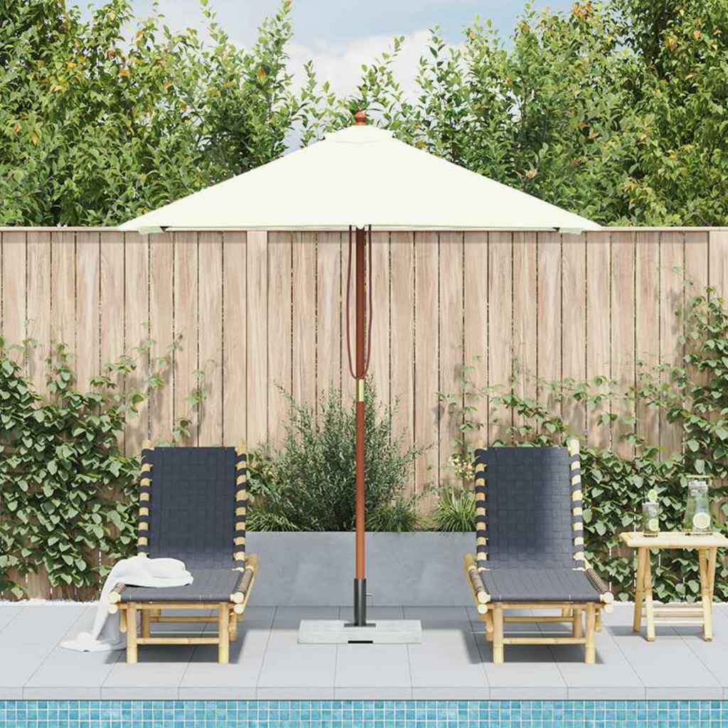 vidaXL Umbrelă de soare, exterior, stâlp lemn, 150x200 cm, nisipiu