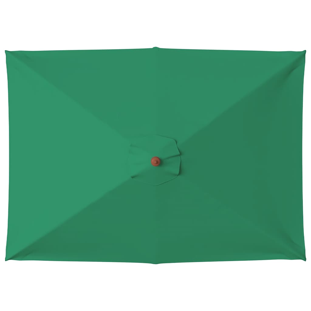 vidaXL Umbrelă de soare, exterior, stâlp lemn, 150x200 cm, verde