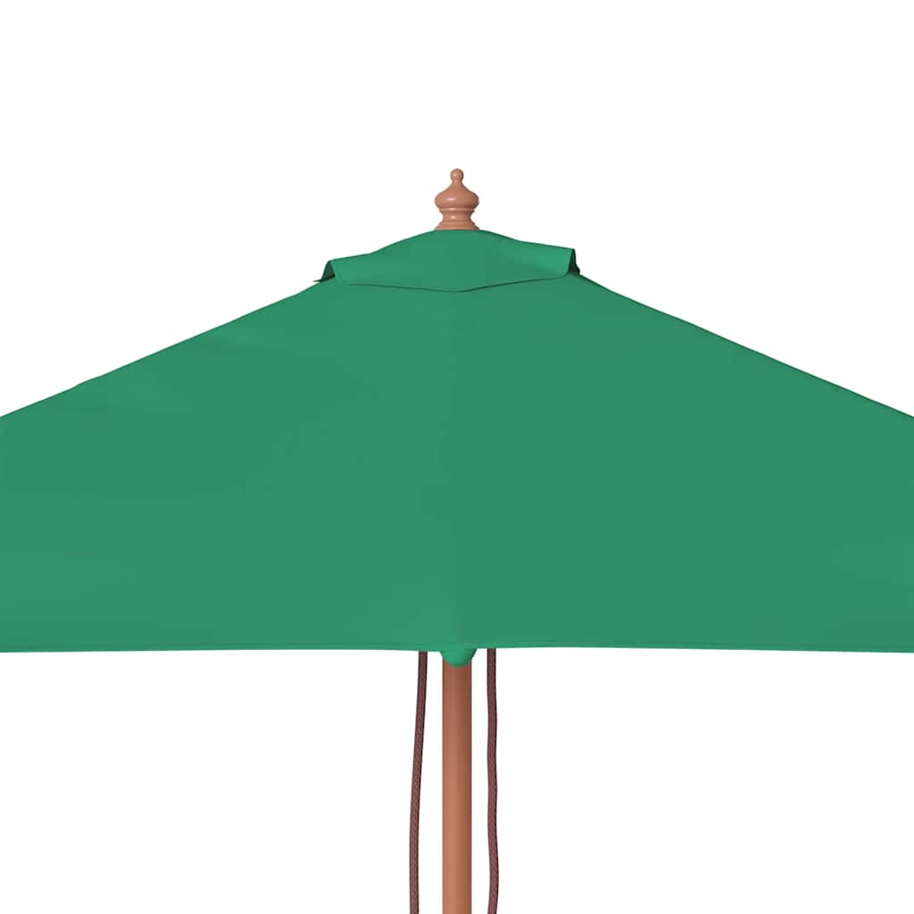 vidaXL Umbrelă de soare, exterior, stâlp lemn, 150x200 cm, verde