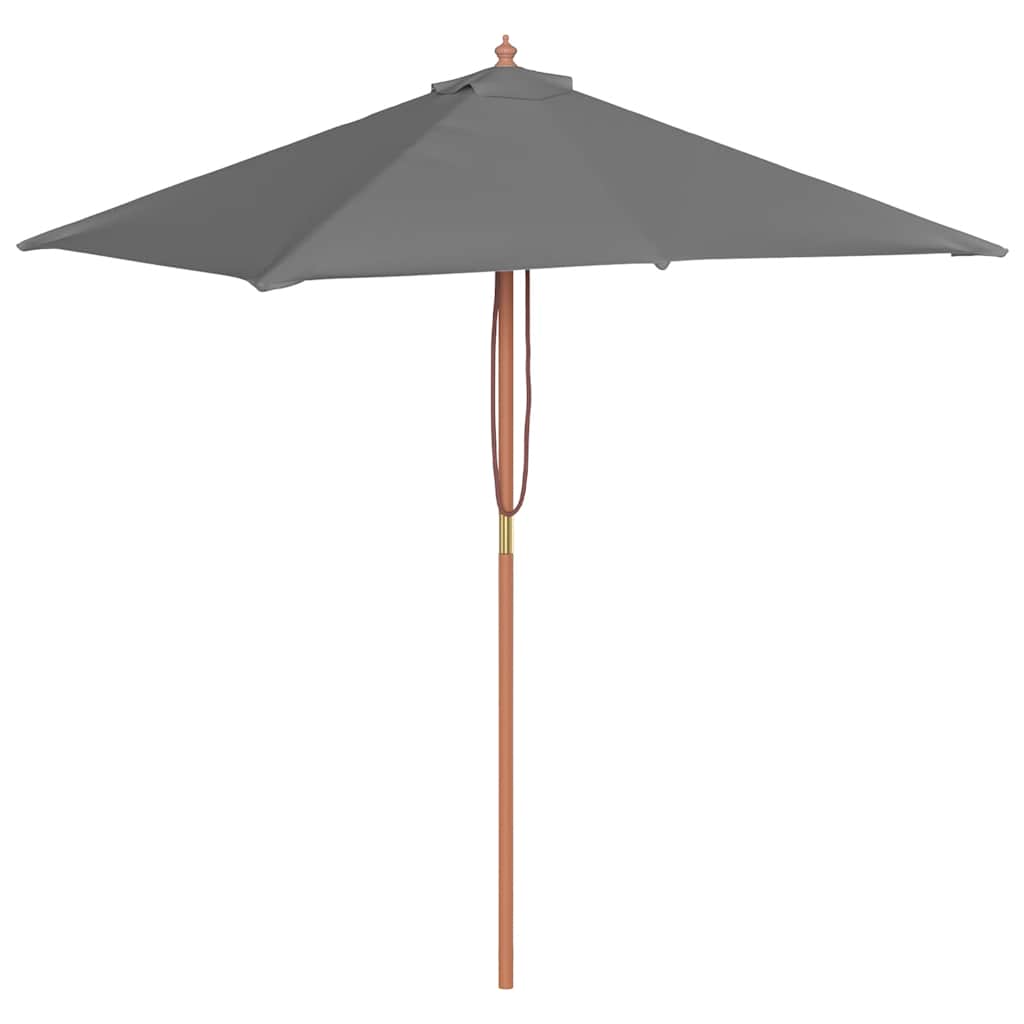 vidaXL Umbrelă de soare, exterior, stâlp lemn, 150x200 cm, antracit