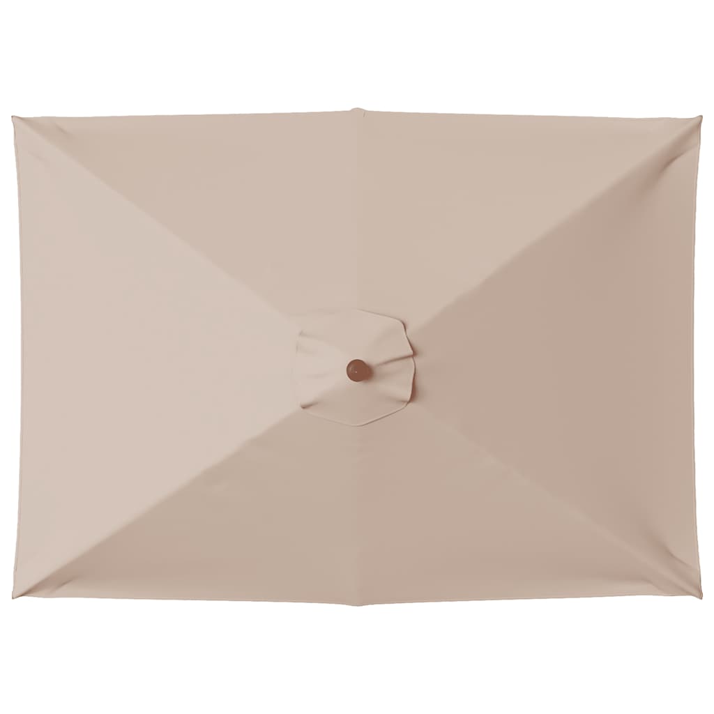 vidaXL Umbrelă de soare, exterior, stâlp lemn, 150x200 cm, gri taupe