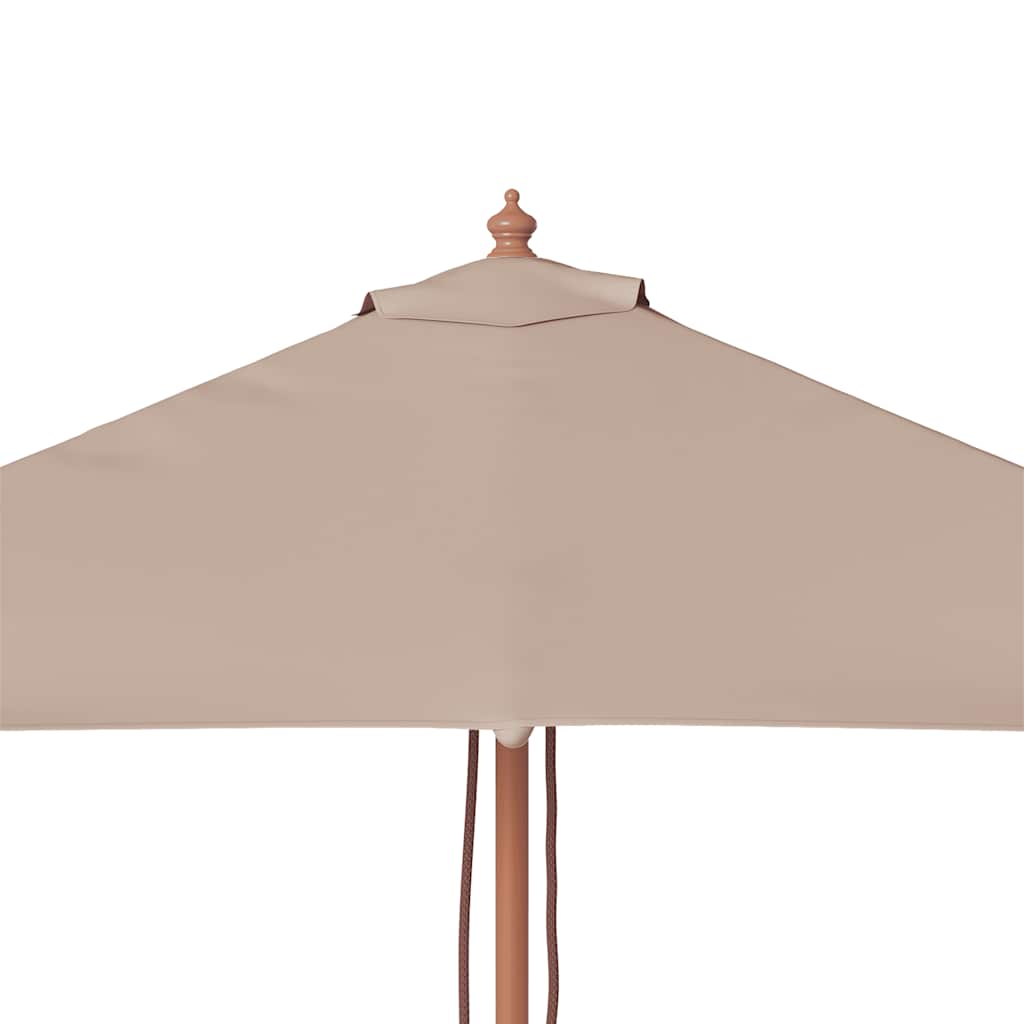 vidaXL Umbrelă de soare, exterior, stâlp lemn, 150x200 cm, gri taupe