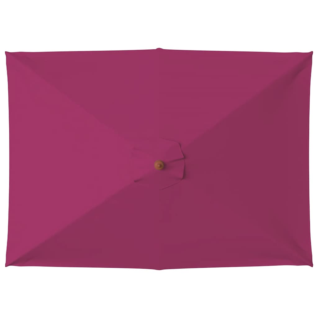 vidaXL Umbrelă de soare de exterior, stâlp lemn, 150x200 cm roșu bordo