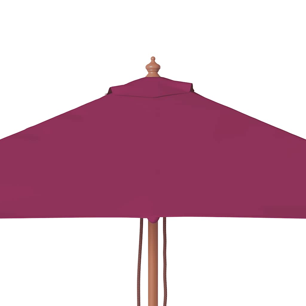 vidaXL Umbrelă de soare de exterior, stâlp lemn, 150x200 cm roșu bordo
