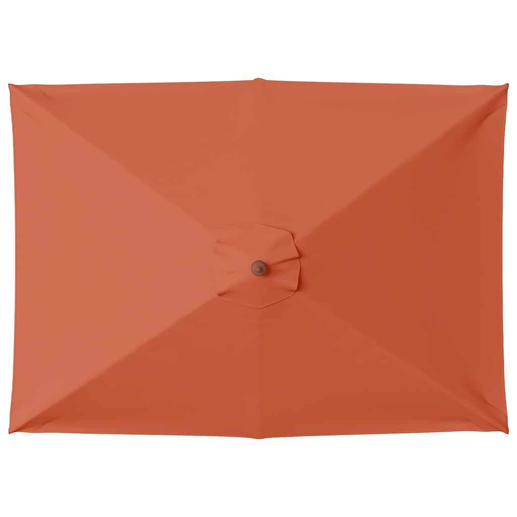 vidaXL Umbrelă de soare de exterior, stâlp lemn, 150x200 cm, teracotă