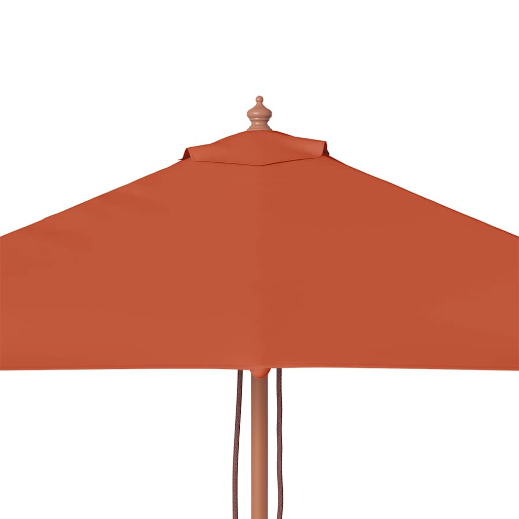 vidaXL Umbrelă de soare de exterior, stâlp lemn, 150x200 cm, teracotă