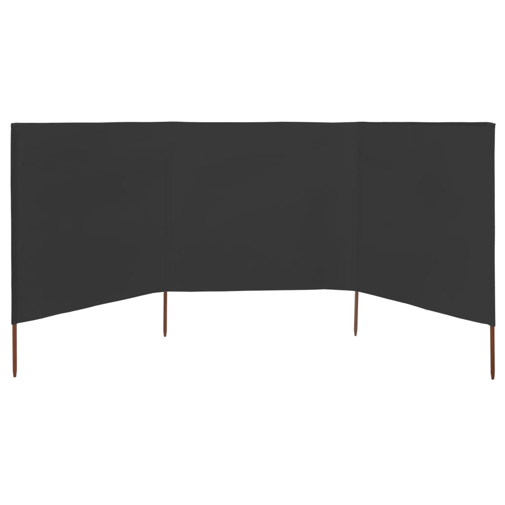 vidaXL Paravan anti-vânt din 3 panouri, antracit, 400x120 cm, textil vidaXL Paravan anti-vânt din 3 panouri, antracit, 400x120 cm, textil
