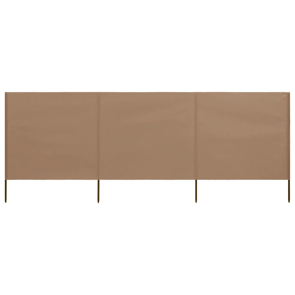 vidaXL Paravan anti-vânt cu 3 panouri, gri taupe, 400x120 cm, textil