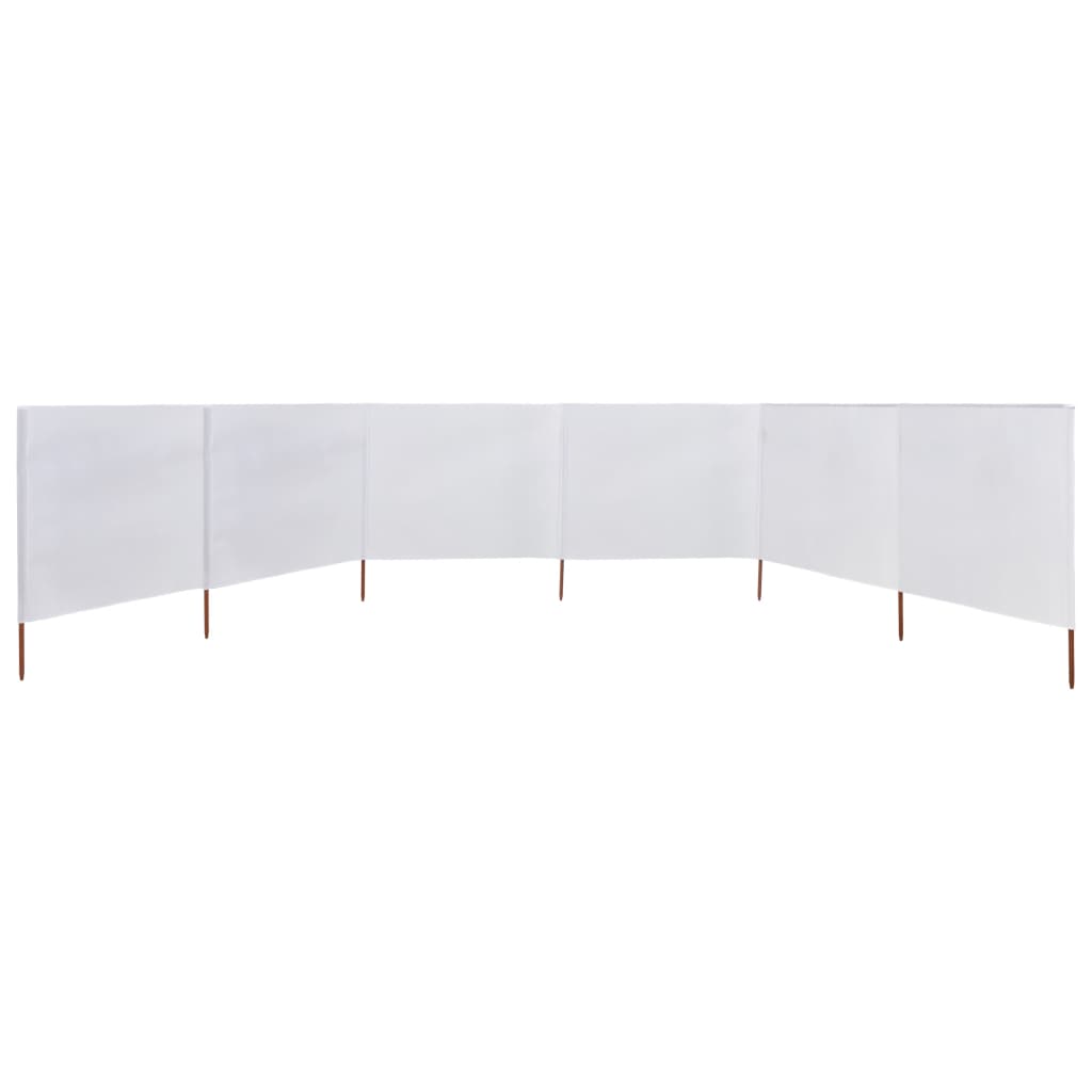 vidaXL Paravan anti-vânt cu 6 panouri, alb, 800 x 80 cm, textil vidaXL Paravan anti-vânt cu 6 panouri, alb, 800 x 80 cm, textil