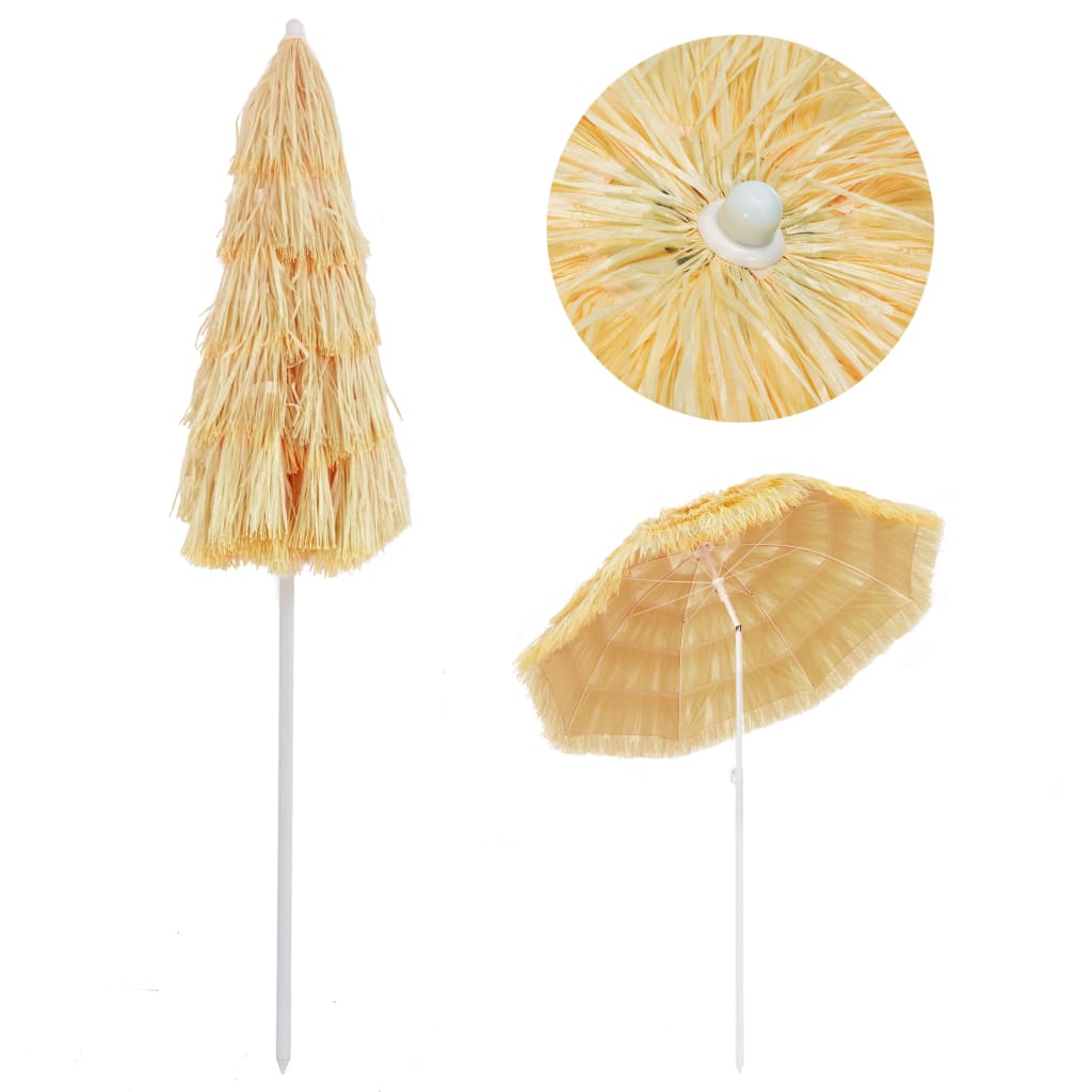 vidaXL Umbrelă de plajă, natural, 180 cm, stil hawaiian vidaXL Umbrelă de plajă, natural, 180 cm, stil hawaiian