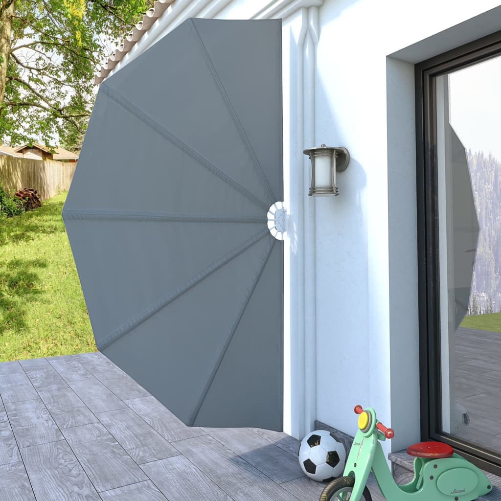 vidaXL Copertină laterală pliabilă de terasă, gri, 160 cm vidaXL Copertină laterală pliabilă de terasă, gri, 160 cm
