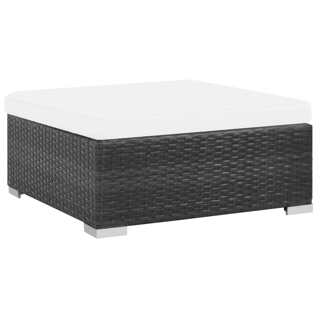 vidaXL Set mobilier de grădină cu perne, 7 piese, negru, poliratan vidaXL Set mobilier de grădină cu perne, 7 piese, negru, poliratan