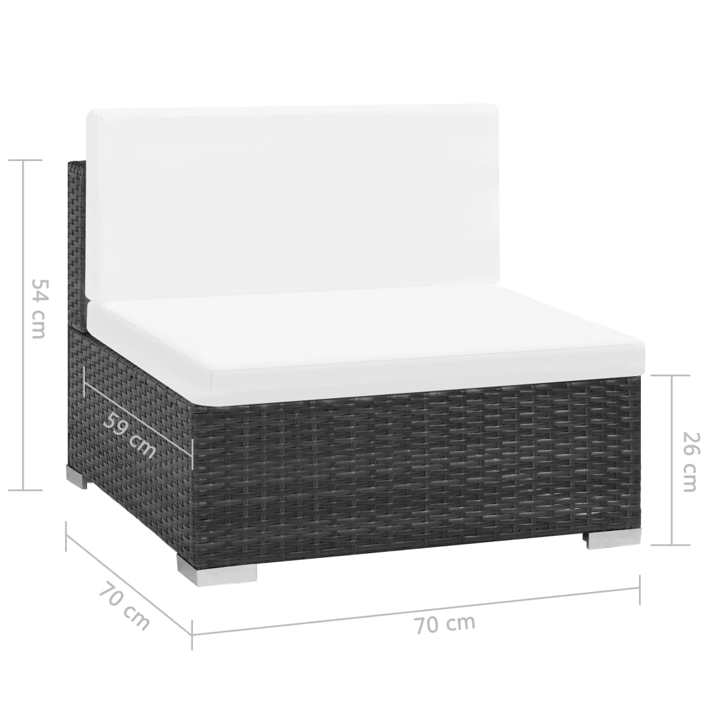 vidaXL Set mobilier de grădină cu perne, 7 piese, negru, poliratan vidaXL Set mobilier de grădină cu perne, 7 piese, negru, poliratan
