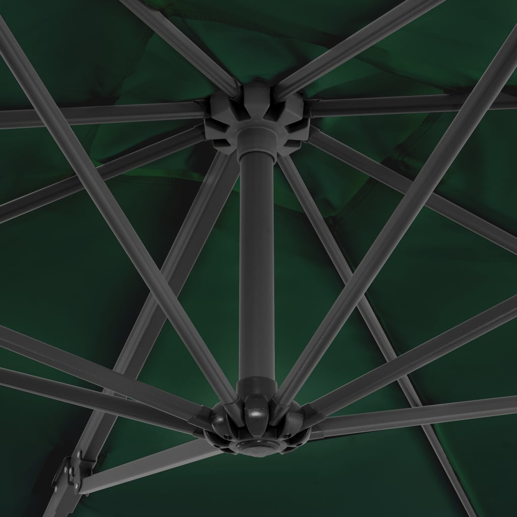 vidaXL Umbrelă în consolă cu stâlp din aluminiu, verde, 250x250 cm vidaXL Umbrelă în consolă cu stâlp din aluminiu, verde, 250x250 cm
