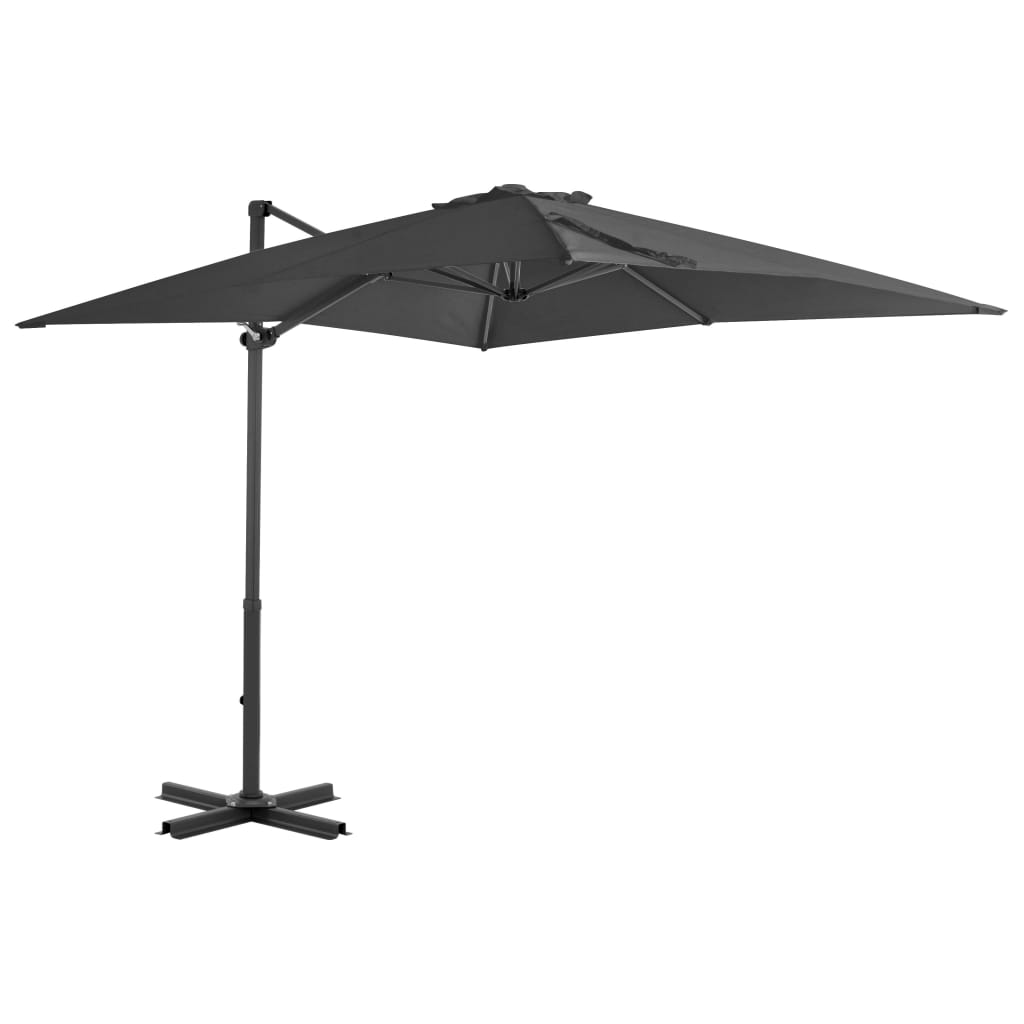 vidaXL Umbrelă în consolă cu stâlp din aluminiu, antracit, 250x250 cm