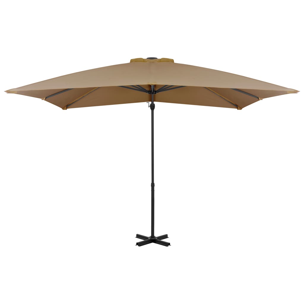 vidaXL Umbrelă în consolă de grădină, stâlp aluminiu, taupe 250x250 cm