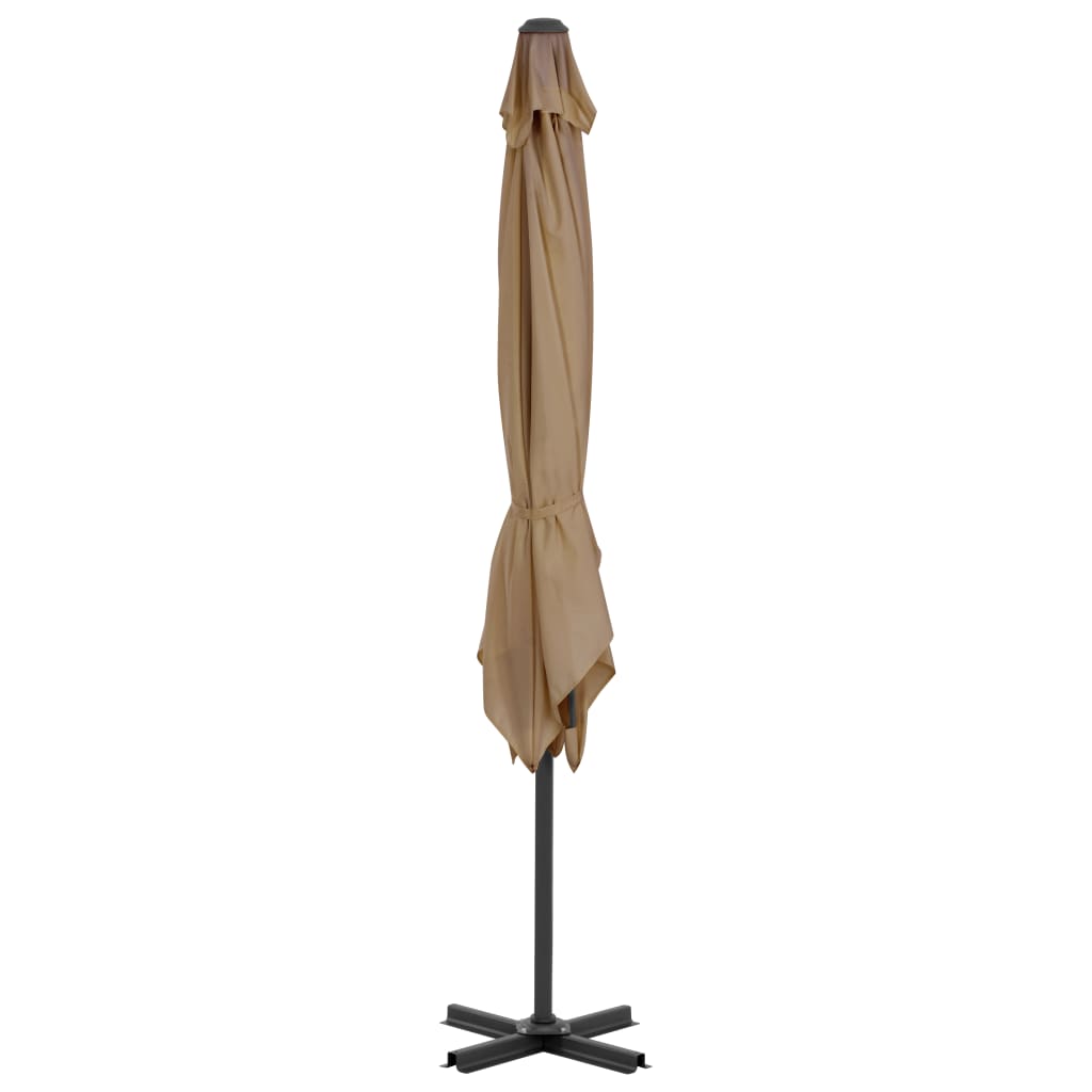 vidaXL Umbrelă în consolă de grădină, stâlp aluminiu, taupe 250x250 cm