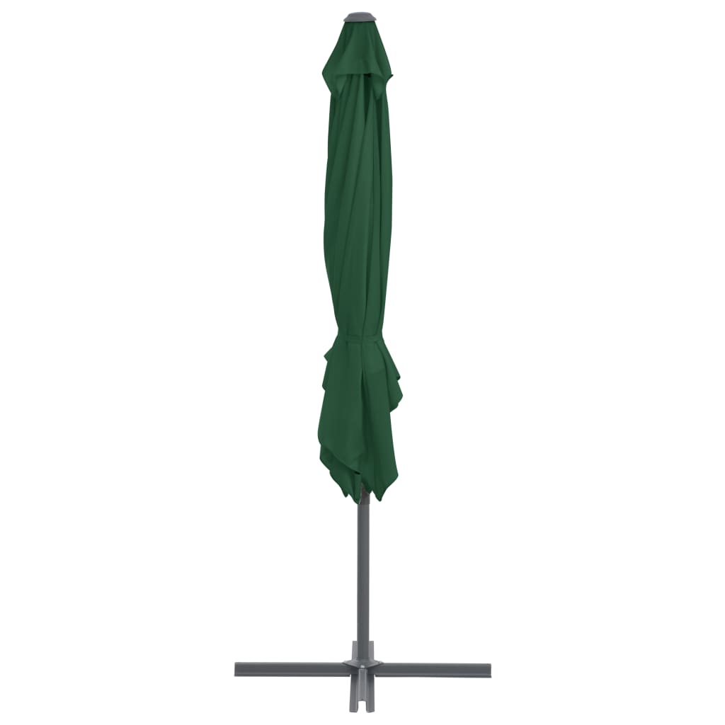 vidaXL Umbrelă în consolă cu stâlp din oțel, verde, 250x250 cm