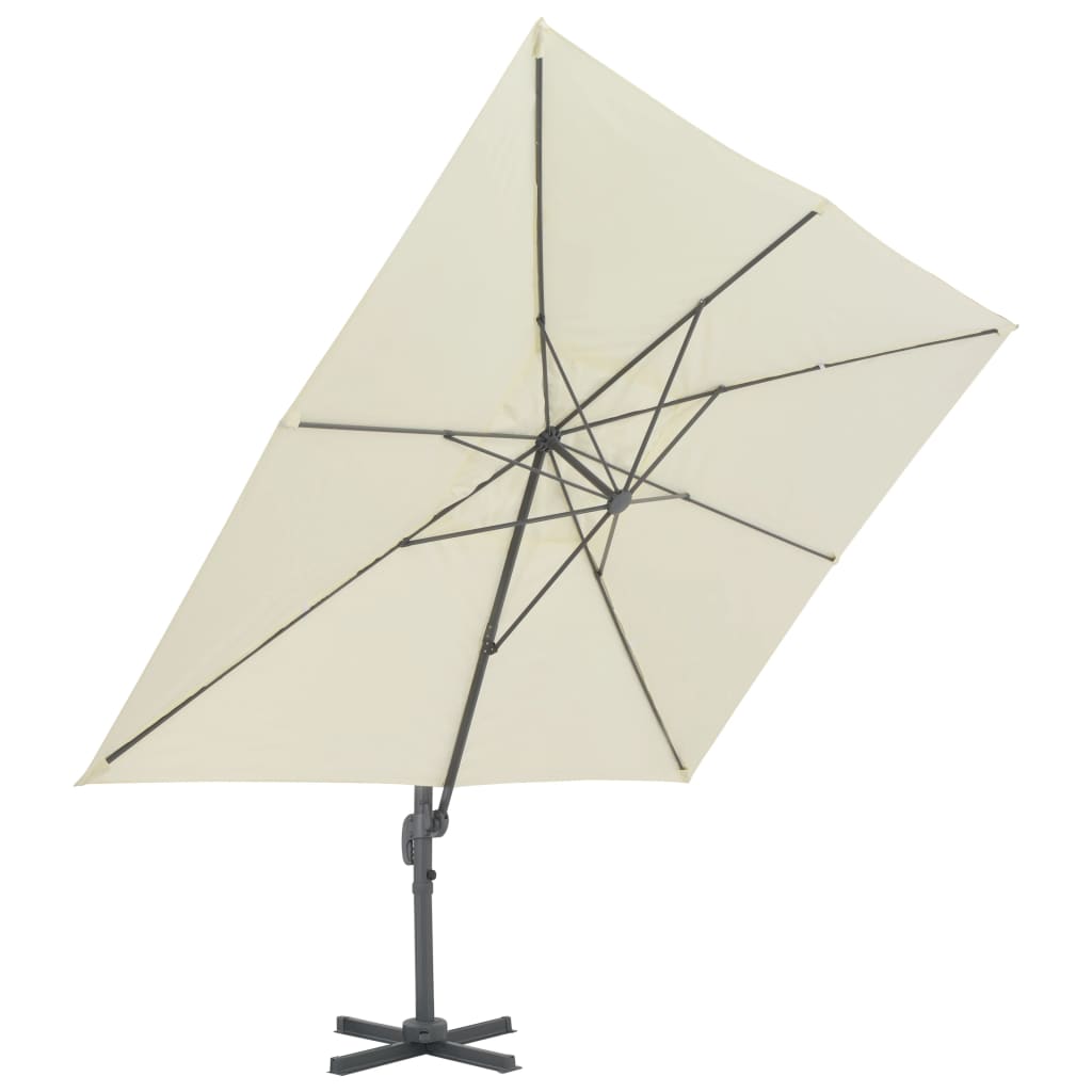 vidaXL Umbrelă în consolă cu stâlp din aluminiu, nisipiu, 400x300 cm vidaXL Umbrelă în consolă cu stâlp din aluminiu, nisipiu, 400x300 cm