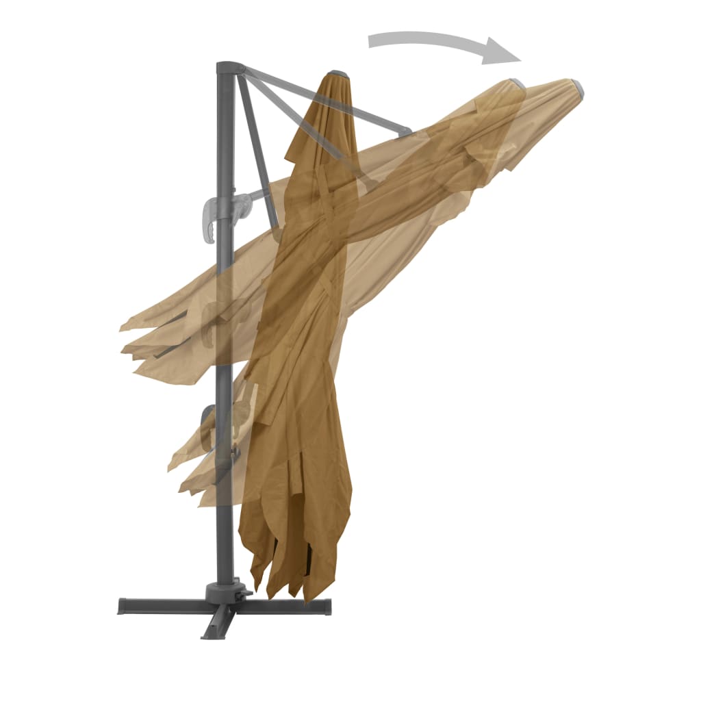 vidaXL Umbrelă în consolă cu stâlp din aluminiu, taupe, 400x300 cm vidaXL Umbrelă în consolă cu stâlp din aluminiu, taupe, 400x300 cm