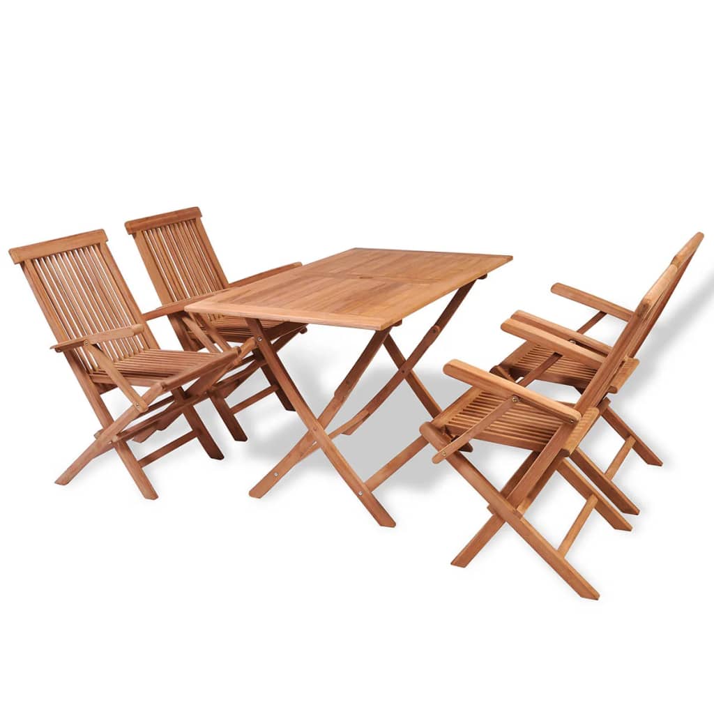 vidaXL Set mobilier grădină, 5 piese, lemn masiv de tec vidaXL Set mobilier grădină, 5 piese, lemn masiv de tec