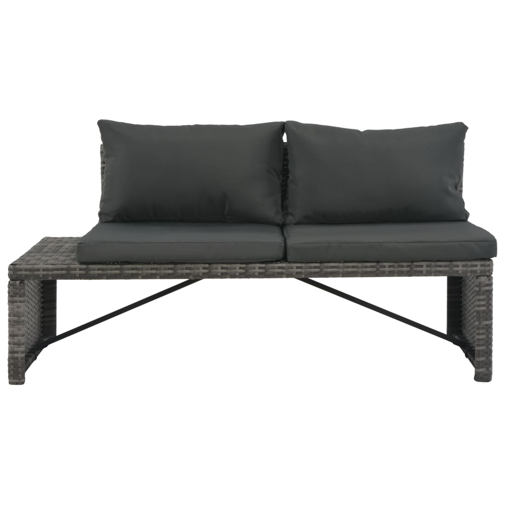 vidaXL Set mobilier de grădină cu perne, 3 piese, gri, poliratan vidaXL Set mobilier de grădină cu perne, 3 piese, gri, poliratan