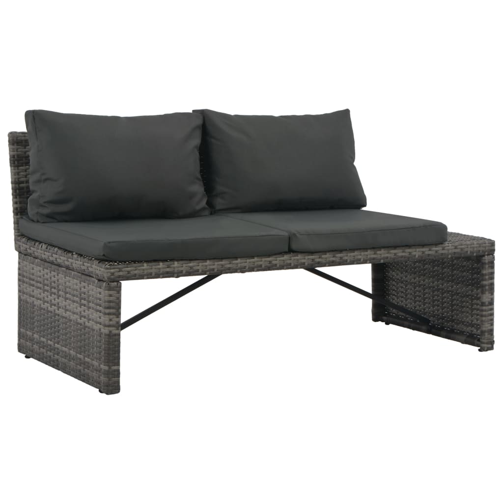 vidaXL Set mobilier de grădină cu perne, 3 piese, gri, poliratan vidaXL Set mobilier de grădină cu perne, 3 piese, gri, poliratan