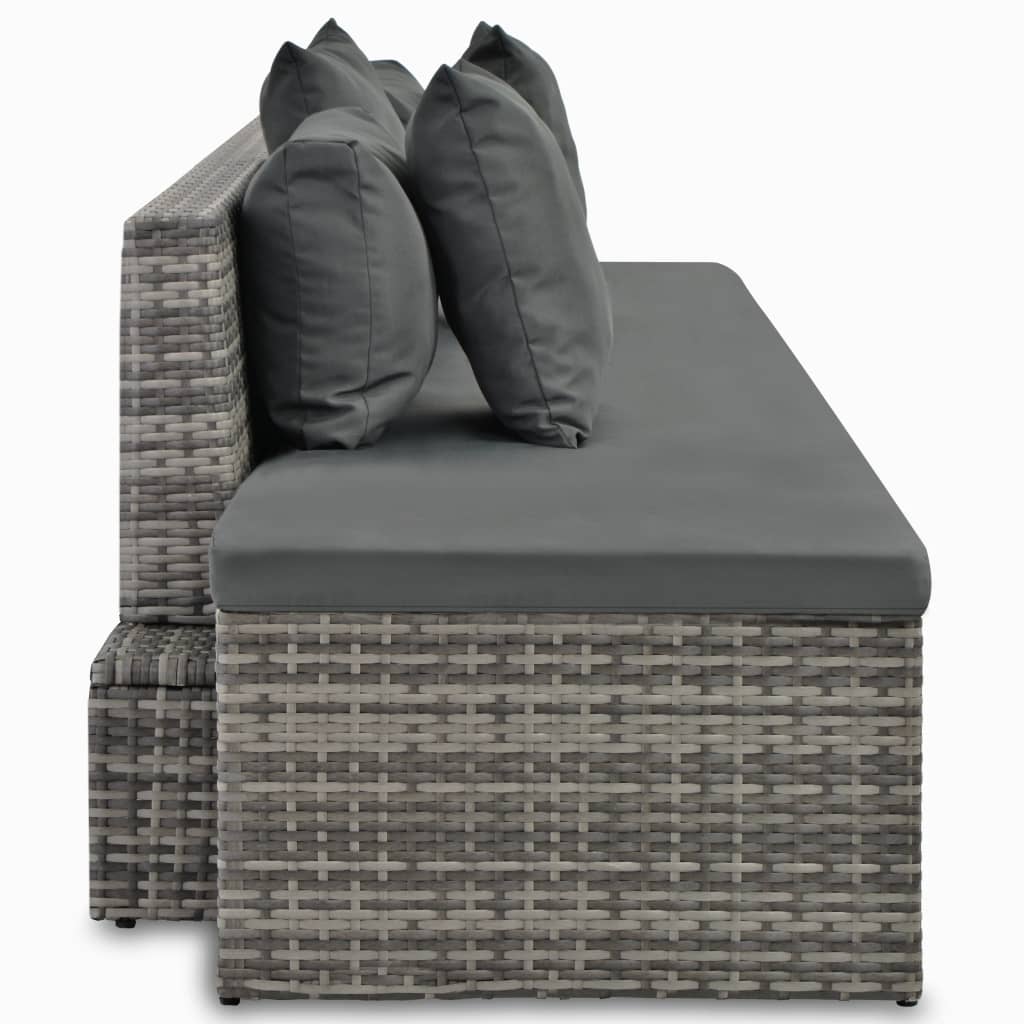 vidaXL Set mobilier de grădină cu perne, 4 piese, gri, poliratan vidaXL Set mobilier de grădină cu perne, 4 piese, gri, poliratan