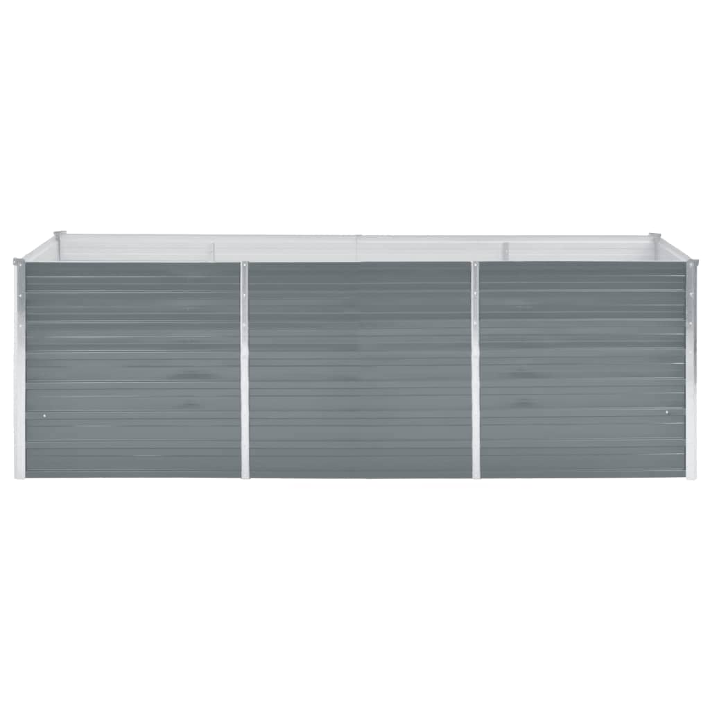 vidaXL Strat înălțat de grădină, gri, 240x80x77 cm, oțel galvanizat