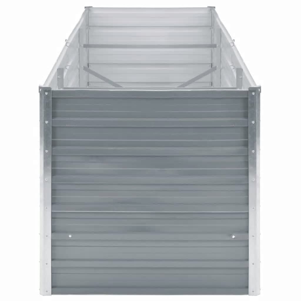 vidaXL Strat înălțat de grădină, gri, 240x80x77 cm, oțel galvanizat