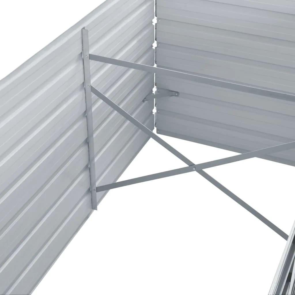 vidaXL Strat înălțat de grădină, gri, 240x80x77 cm, oțel galvanizat