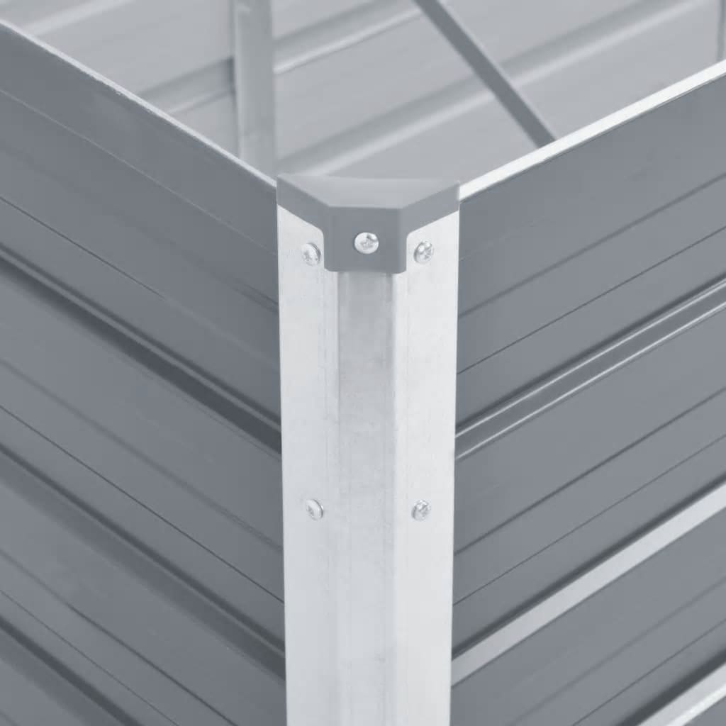 vidaXL Strat înălțat de grădină, gri, 240x80x77 cm, oțel galvanizat