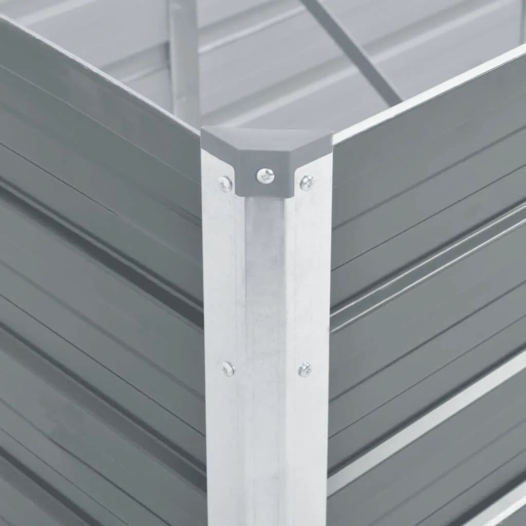 vidaXL Strat înălțat de grădină, gri, 240x80x45 cm, oțel galvanizat