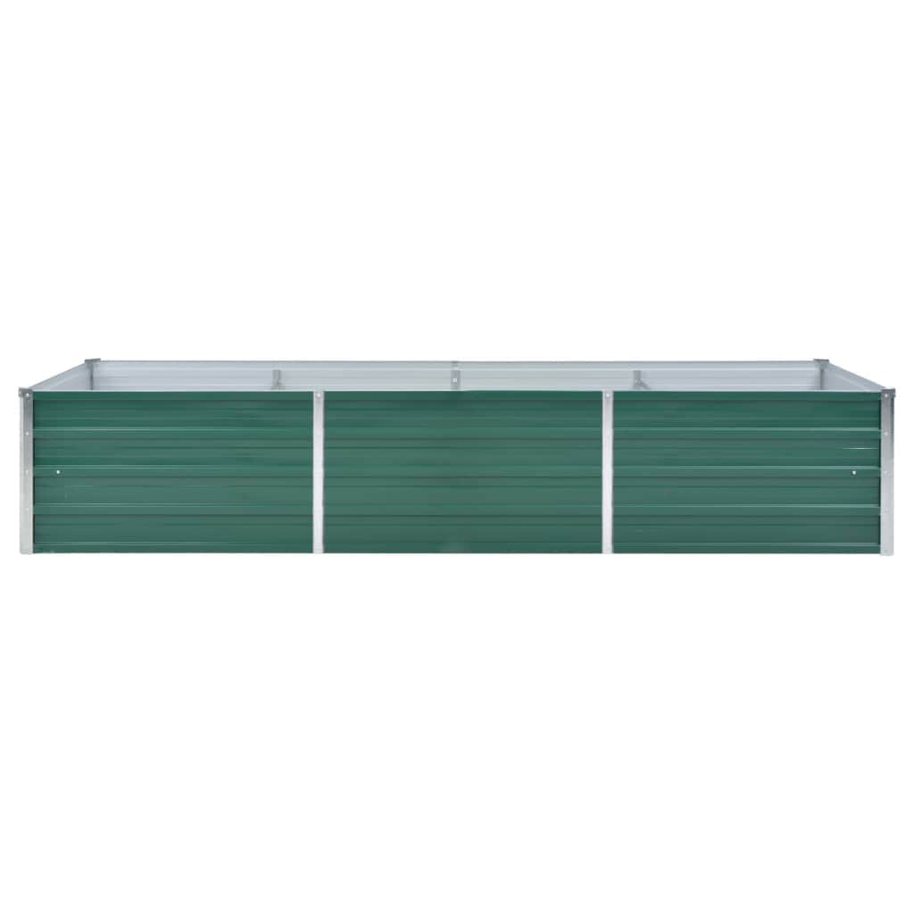 vidaXL Strat înălțat de grădină, verde, 240x80x45 cm, oțel galvanizat