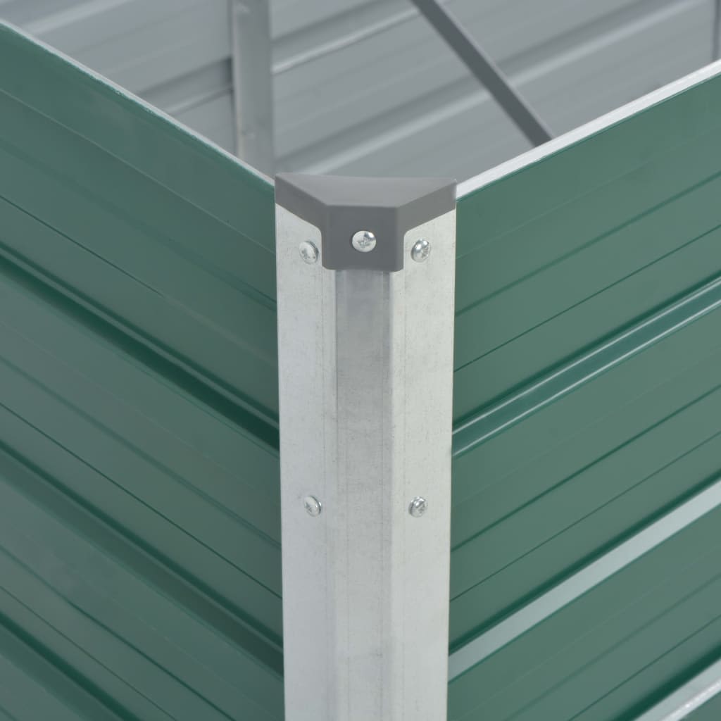 vidaXL Strat înălțat de grădină, verde, 240x80x45 cm, oțel galvanizat