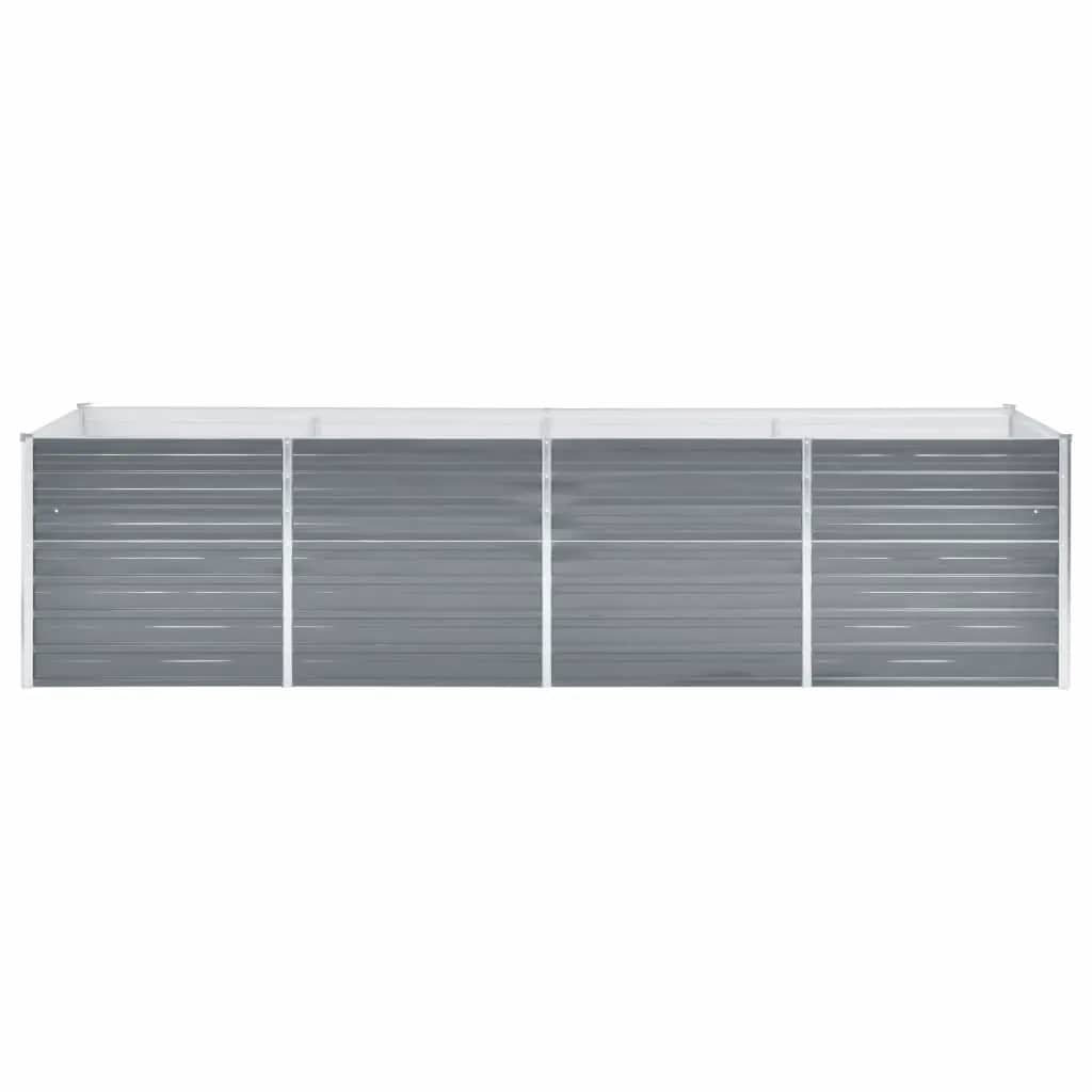 vidaXL Strat înălțat de grădină, gri, 320x80x77 cm, oțel galvanizat