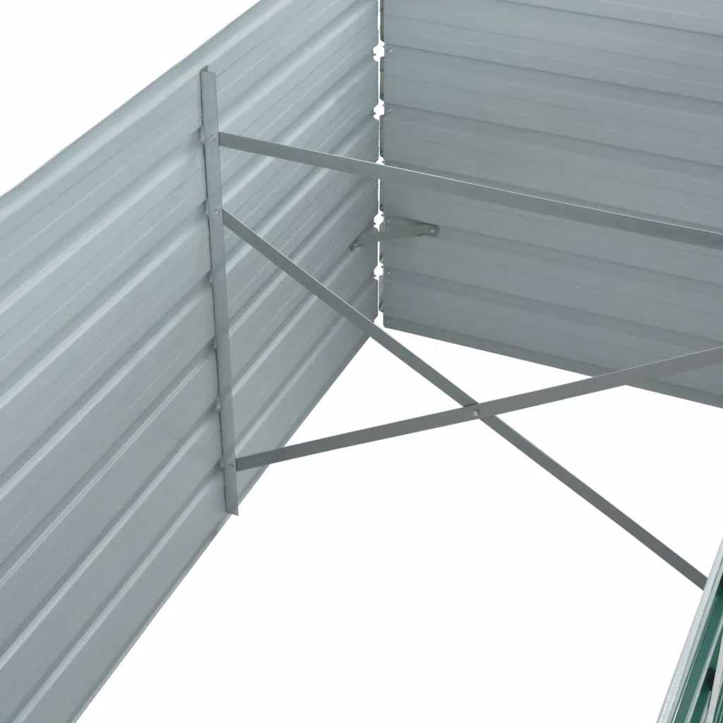vidaXL Strat înălțat de grădină, verde, 320x80x45 cm oțel galvanizat vidaXL Strat înălțat de grădină, verde, 320x80x45 cm oțel galvanizat