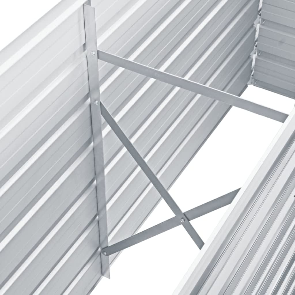 vidaXL Strat înălțat de grădină, gri, 160x40x77 cm, oțel galvanizat