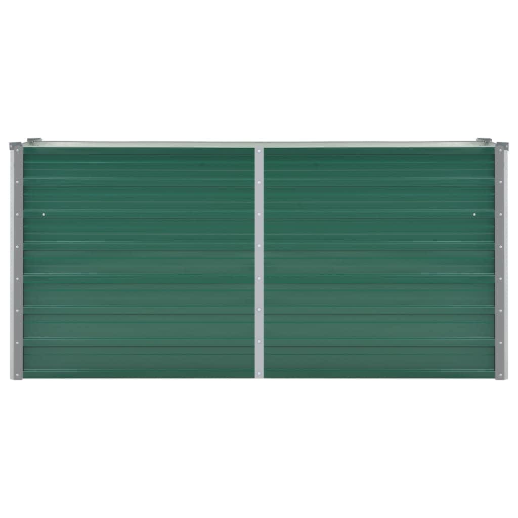 vidaXL Strat înălțat de grădină, verde, 160x40x77 cm, oțel galvanizat