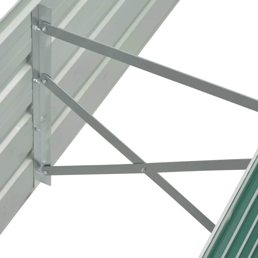 vidaXL Strat înălțat de grădină, verde, 160x40x45 cm, oțel galvanizat