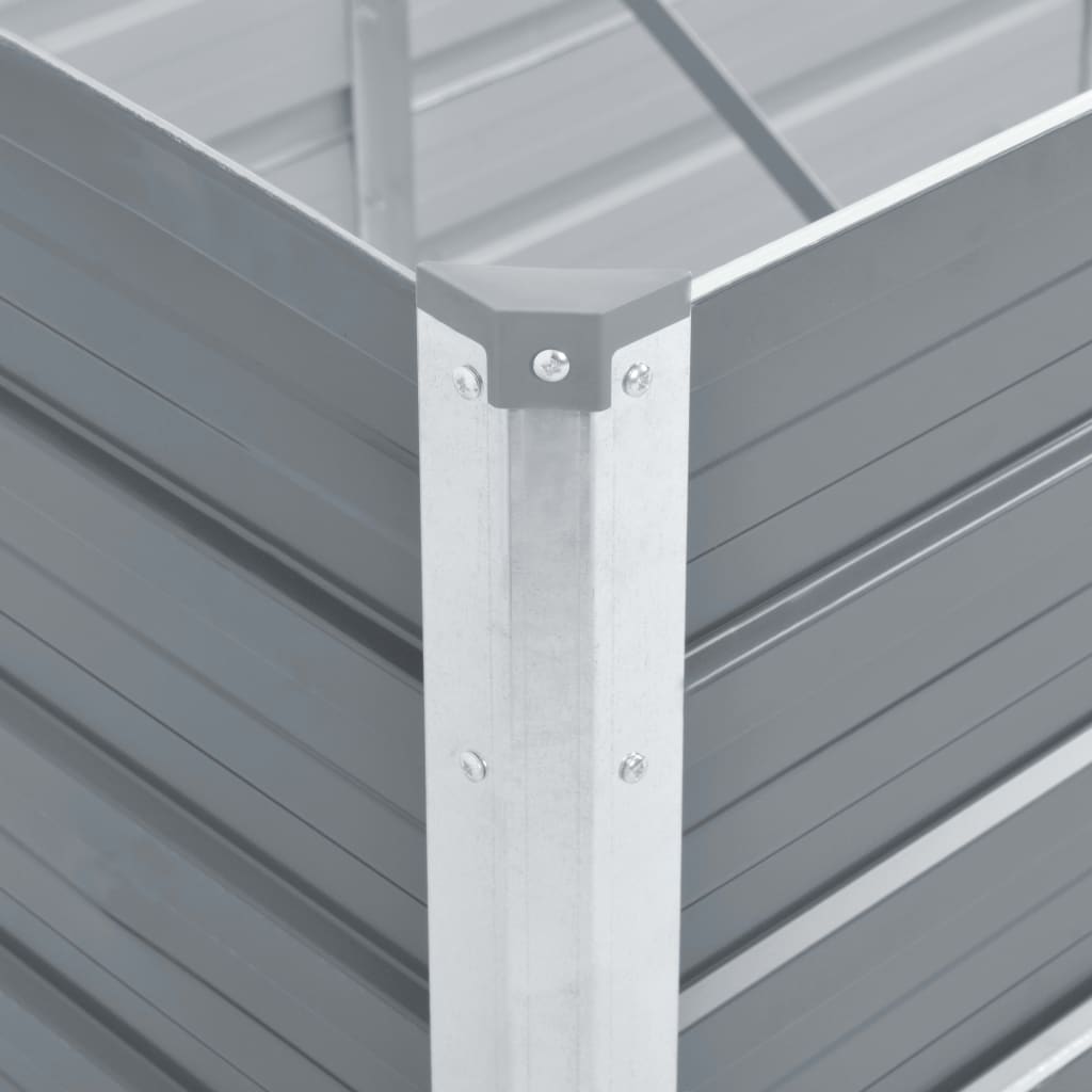 vidaXL Strat înălțat de grădină, gri, 100x40x77 cm, oțel galvanizat