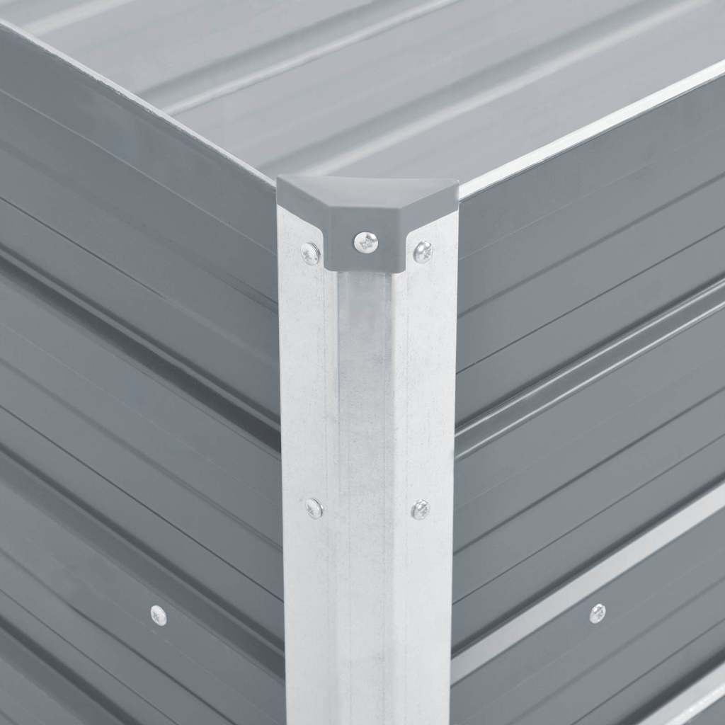vidaXL Strat înălțat de grădină, gri, 100x40x45 cm, oțel galvanizat