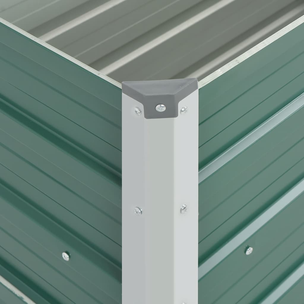 vidaXL Strat înălțat de grădină, verde, 100x40x45 cm, oțel galvanizat